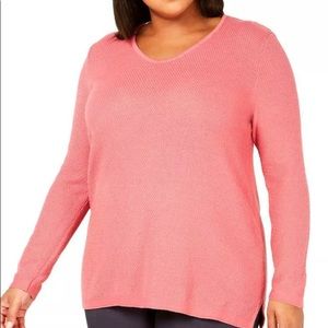 Karen Scott cotton tunic sweater. plus size 1X NEW